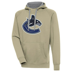 Vancouver Canucks Antigua Victory Pullover Hoodie - Khaki | US 200069292