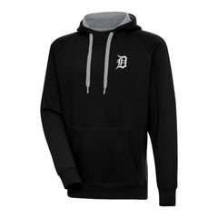 Detroit Tigers Antigua Metallic Victory Pullover Hoodie - Black Hoodies