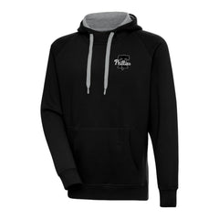 Philadelphia Phillies Antigua Metallic Victory Pullover Hoodie - Black Hoodies