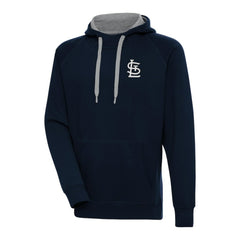 St. Louis Cardinals Antigua Metallic Victory Pullover Hoodie - Navy Hoodies