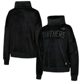 Carolina Panthers DKNY Sport Women's Deliliah Rhinestone Funnel Neck Pullover Sweatshirt - Black Pullover