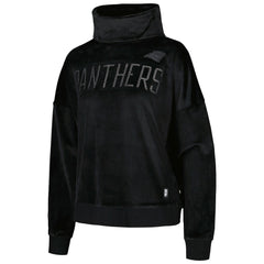 Carolina Panthers DKNY Sport Women's Deliliah Rhinestone Funnel Neck Pullover Sweatshirt - Black Pullover