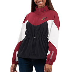 Arizona Cardinals G-III 4Her by Carl Banks Women's Tie Breaker Lightweight Quarter-Zip Jacket - Black/Cardinal Jackets