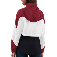 Arizona Cardinals G-III 4Her by Carl Banks Women's Tie Breaker Lightweight Quarter-Zip Jacket - Black/Cardinal Jackets
