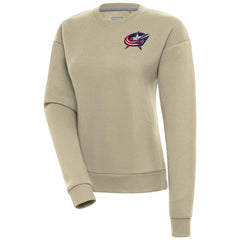Columbus Blue Jackets Antigua Women's Victory Pullover Sweatshirt - Khaki | US 200070121