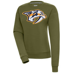 Nashville Predators Antigua Women's Victory Pullover Sweatshirt - Olive | US 200070150