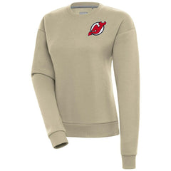 New Jersey Devils Antigua Women's Victory Pullover Sweatshirt - Khaki | US 200070155