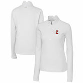 Cleveland Guardians Cutter & Buck Women's DryTec Traverse Stretch Quarter-Zip Pullover Top - White Pullover