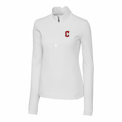 Cleveland Guardians Cutter & Buck Women's DryTec Traverse Stretch Quarter-Zip Pullover Top - White Pullover