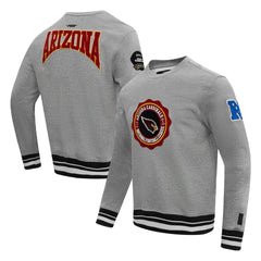 Arizona Cardinals Pro Standard Crest Emblem Pullover Sweatshirt - Heather Gray Pullover