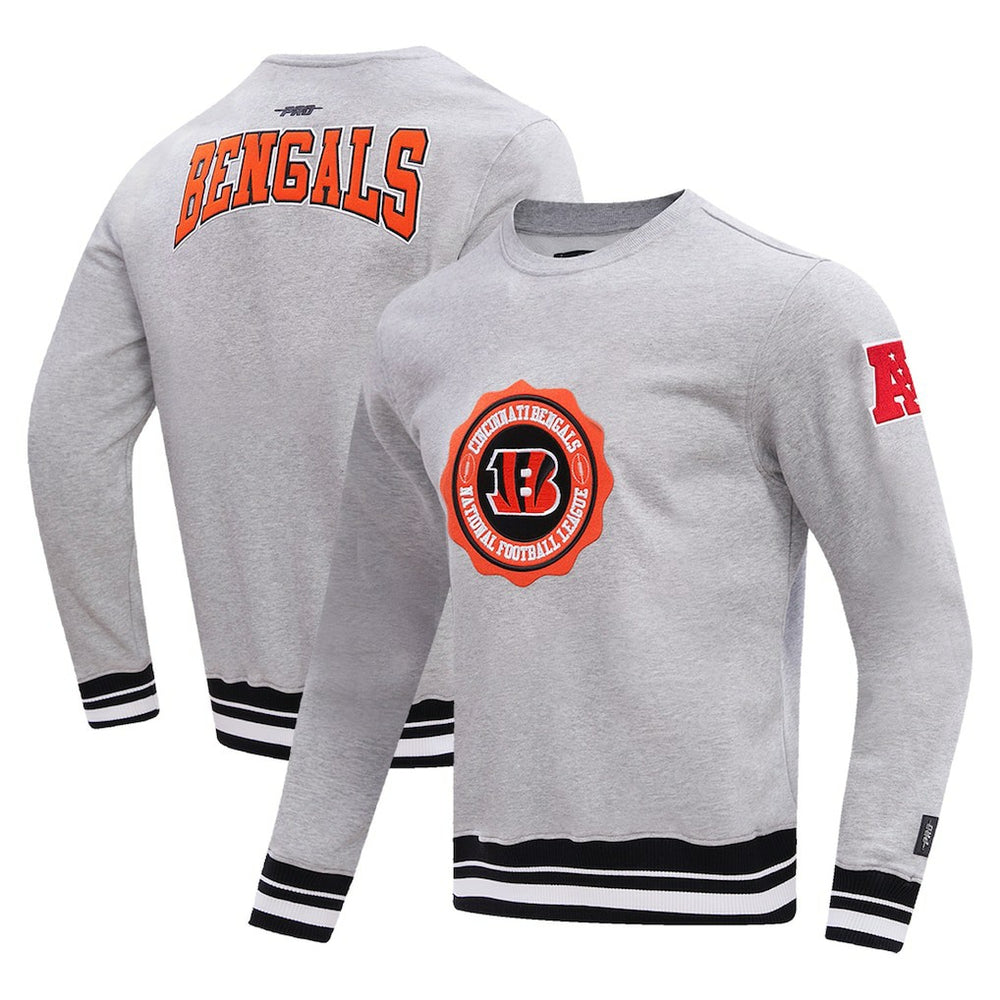 Cincinnati Bengals Pro Standard Crest Emblem Pullover Sweatshirt - Heather Gray Pullover