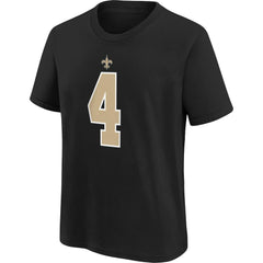 Derek Carr New Orleans Saints Youth Player Name & Number T-Shirt - Black T-shirts