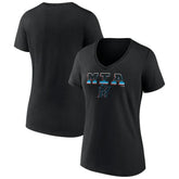 Miami Marlins Women's Hometown Baseball 305 V-Neck T-Shirt - Black T-shirts