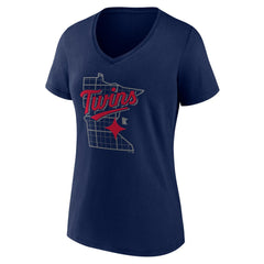 Minnesota Twins Women's Hometown Pride V-Neck T-Shirt - Navy T-shirts