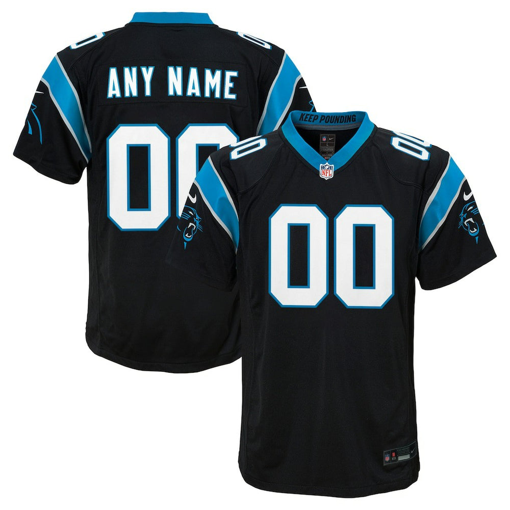 Carolina Panthers Youth Custom Game Jersey - Black Jerseys