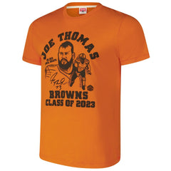 Joe Thomas Cleveland Browns Homage Unisex Caricature Retired Player Tri-Blend T-Shirt - Orange T-shirts