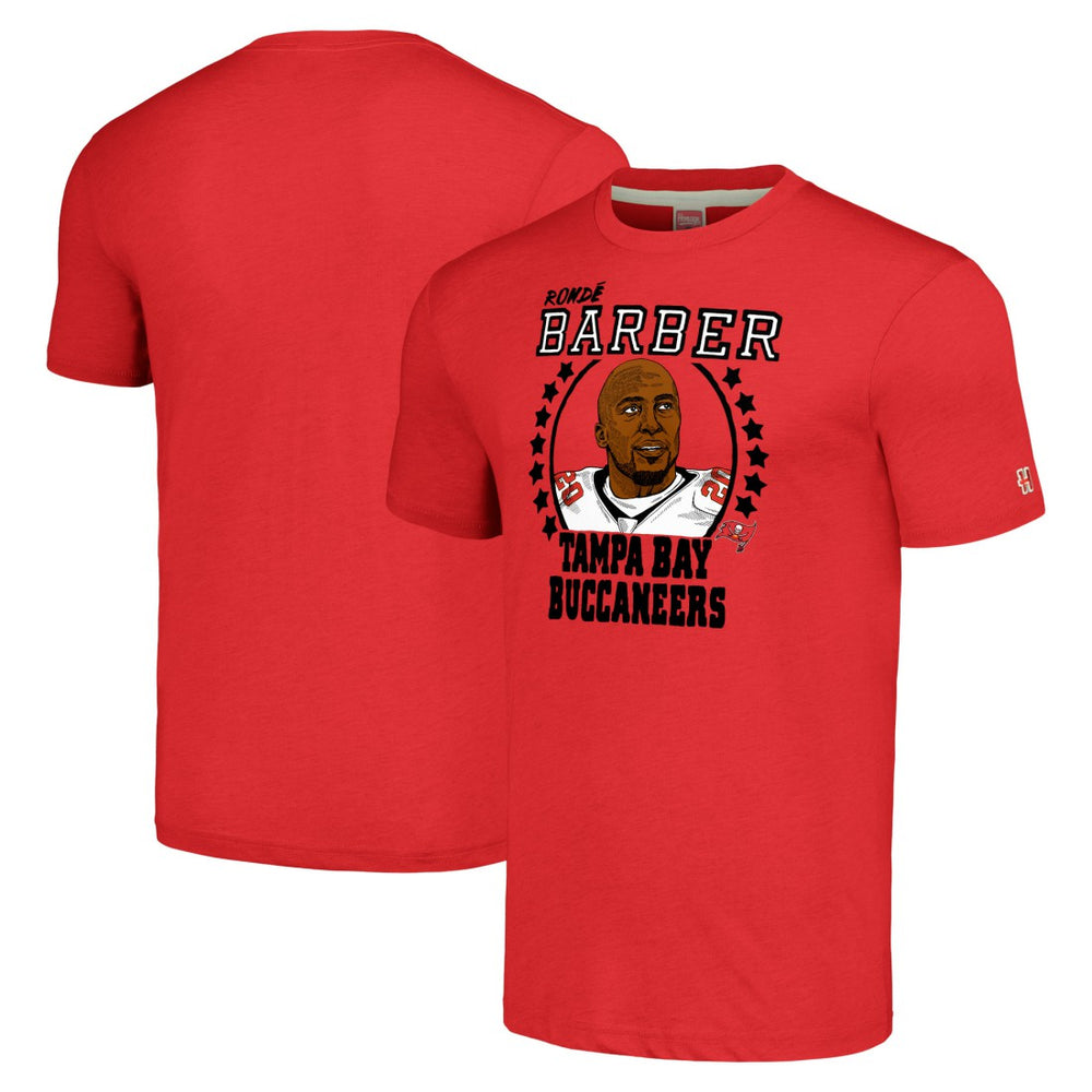 Ronde Barber Tampa Bay Buccaneers Homage Unisex Caricature Retired Player Tri-Blend T-Shirt - Red T-shirts