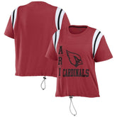 Arizona Cardinals WEAR by Erin Andrews Women's Cinched Colorblock T-Shirt - Cardinal T-shirts
