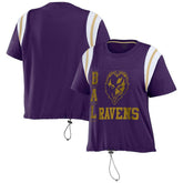 Baltimore Ravens WEAR by Erin Andrews Women's Cinched Colorblock T-Shirt - Purple T-shirts