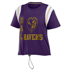 Baltimore Ravens WEAR by Erin Andrews Women's Cinched Colorblock T-Shirt - Purple T-shirts