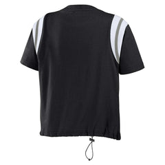 Las Vegas Raiders WEAR by Erin Andrews Women's Cinched Colorblock T-Shirt - Black T-shirts