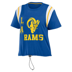 Los Angeles Rams WEAR by Erin Andrews Women's Cinched Colorblock T-Shirt - Royal T-shirts