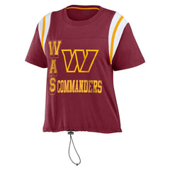 Washington Commanders WEAR by Erin Andrews Women's Cinched Colorblock T-Shirt - Burgundy T-shirts