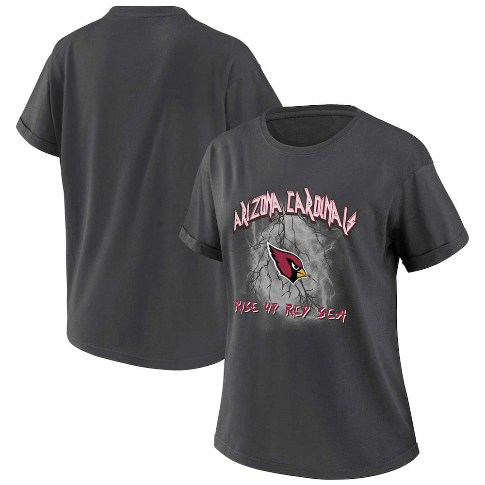 Arizona Cardinals WEAR by Erin Andrews Women's Boyfriend T-Shirt - Charcoal T-shirts