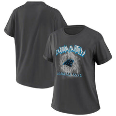 Carolina Panthers WEAR by Erin Andrews Women's Boyfriend T-Shirt - Charcoal T-shirts