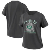 New York Jets WEAR by Erin Andrews Women's Boyfriend T-Shirt - Charcoal T-shirts