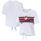 Arizona Cardinals WEAR by Erin Andrews Women's Front Tie Retro T-Shirt - White T-shirts