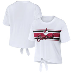 Arizona Cardinals WEAR by Erin Andrews Women's Front Tie Retro T-Shirt - White T-shirts
