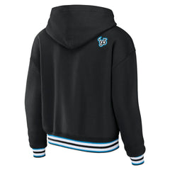 Carolina Panthers WEAR by Erin Andrews Women's Lace-Up Pullover Hoodie - Black Hoodies