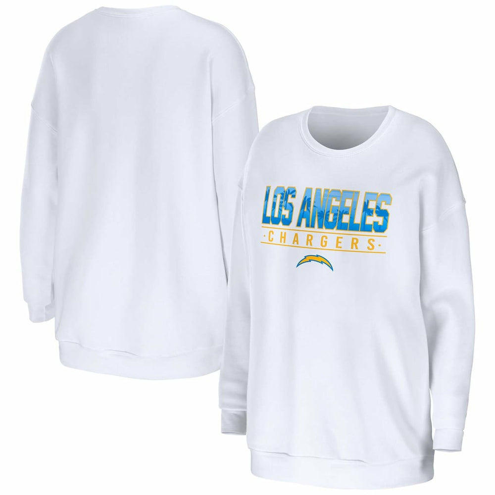 Los Angeles Chargers WEAR by Erin Andrews Women's Domestic Pullover Sweatshirt - White Pullover