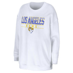 Los Angeles Rams WEAR by Erin Andrews Women's Domestic Pullover Sweatshirt - White Pullover