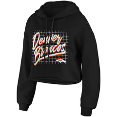 Denver Broncos WEAR by Erin Andrews Women's Domestic Cropped Pullover Hoodie - Black Hoodies