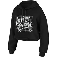 Las Vegas Raiders WEAR by Erin Andrews Women's Domestic Cropped Pullover Hoodie - Black Hoodies