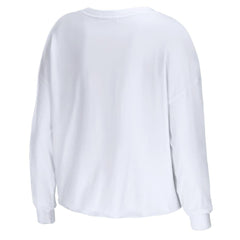 Los Angeles Rams WEAR by Erin Andrews Women's Domestic Cropped Long Sleeve T-Shirt - White T-shirts