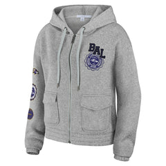 Baltimore Ravens WEAR by Erin Andrews Women's Full-Zip Hoodie - Heather Gray Hoodies