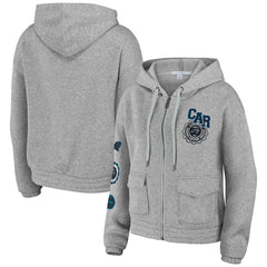Carolina Panthers WEAR by Erin Andrews Women's Full-Zip Hoodie - Heather Gray Hoodies