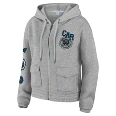Carolina Panthers WEAR by Erin Andrews Women's Full-Zip Hoodie - Heather Gray Hoodies