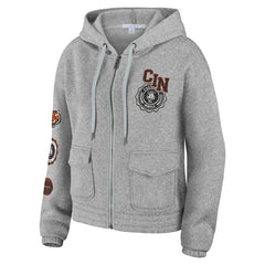 Cincinnati Bengals WEAR by Erin Andrews Women's Full-Zip Hoodie - Heather Gray Hoodies