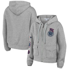 New England Patriots WEAR by Erin Andrews Women's Full-Zip Hoodie - Heather Gray Hoodies