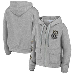 New Orleans Saints WEAR by Erin Andrews Women's Full-Zip Hoodie - Heather Gray Hoodies