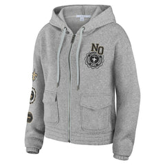 New Orleans Saints WEAR by Erin Andrews Women's Full-Zip Hoodie - Heather Gray Hoodies