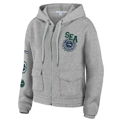Seattle Seahawks WEAR by Erin Andrews Women's Full-Zip Hoodie - Heather Gray Hoodies