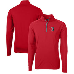 Boston Red Sox Cutter & Buck Adapt Eco Knit Stretch Recycled Quarter-Zip Pullover Top - Red Pullover