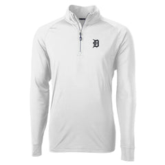 Detroit Tigers Cutter & Buck Adapt Eco Knit Stretch Recycled Quarter-Zip Pullover Top - White Pullover