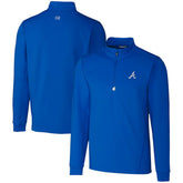 Atlanta Braves Cutter & Buck Traverse Stretch Quarter-Zip Pullover Top - Blue Pullover