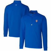 New York Mets Cutter & Buck Traverse Stretch Quarter-Zip Pullover Top - Royal Pullover
